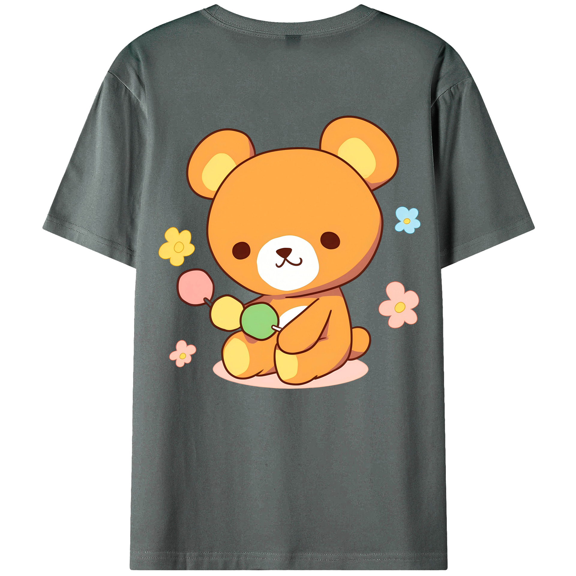 （画像用） リラックマ リラックマ キイロイトリ Rilakkuma Korilakkuma Kiiroitori 綿100％ メンズ半袖Tシャツ（バックプリント） 通気性